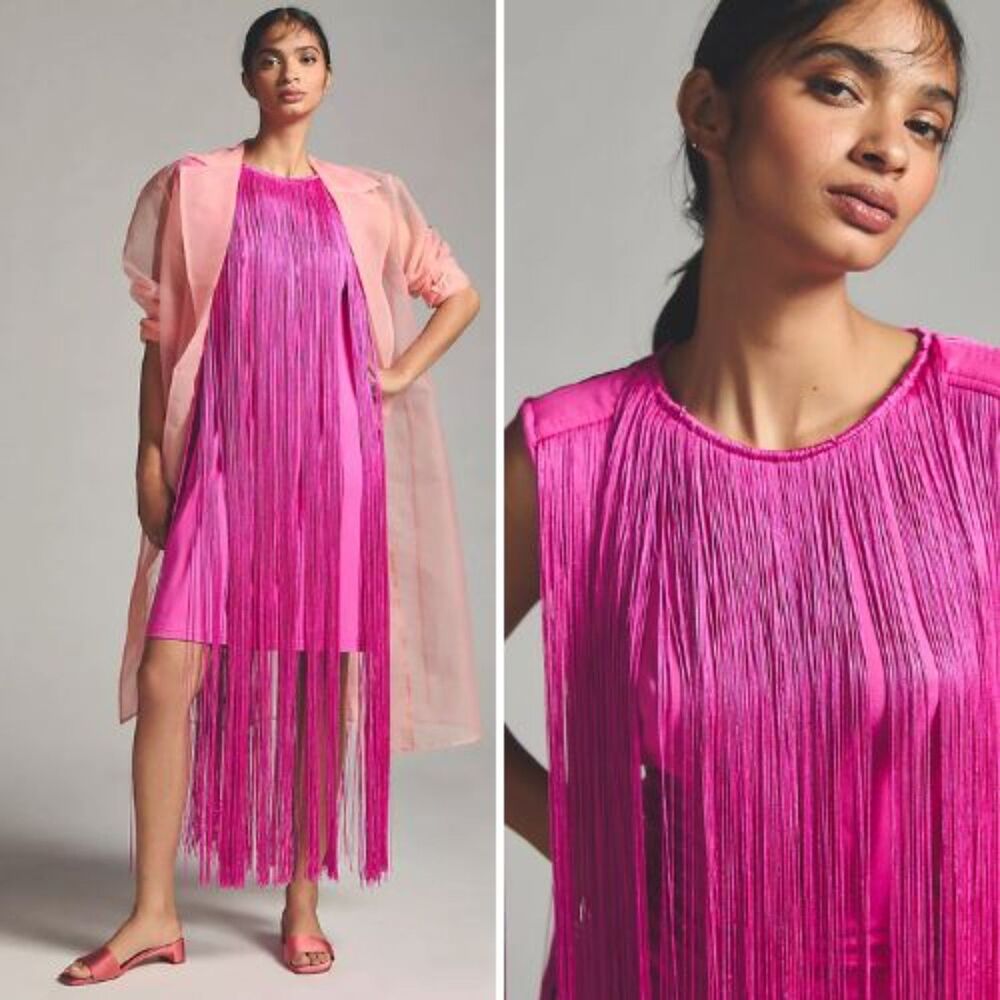 NWT Anthropologie x Hutch Fringed Sleeveless Dress | S